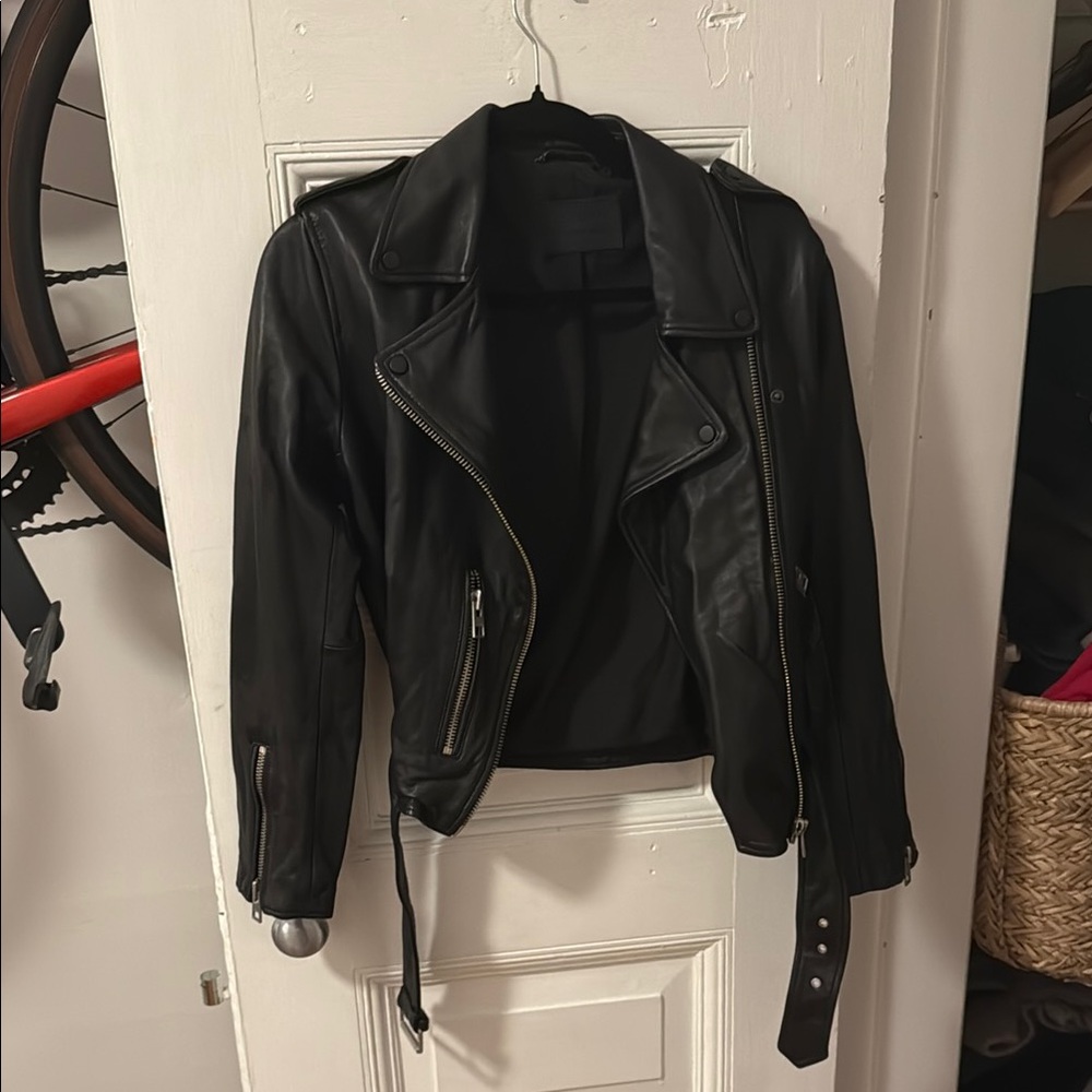 All Saints Women's Black Leather Jacket